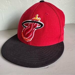 Mitchell & Ness NBA Miami Heat Embroidered Two‎ Tone Red Black Fitted Hat 7